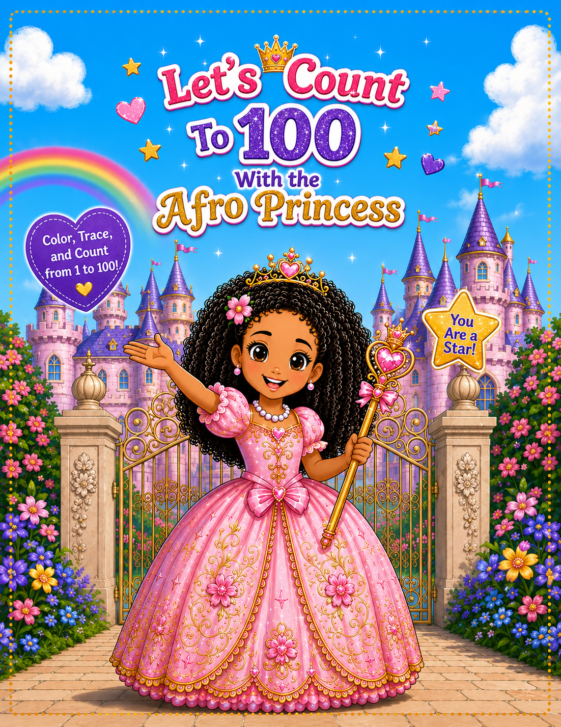 Let’s Count to 100 with the Afro Princess: A Counting, Tracing & Coloring Book