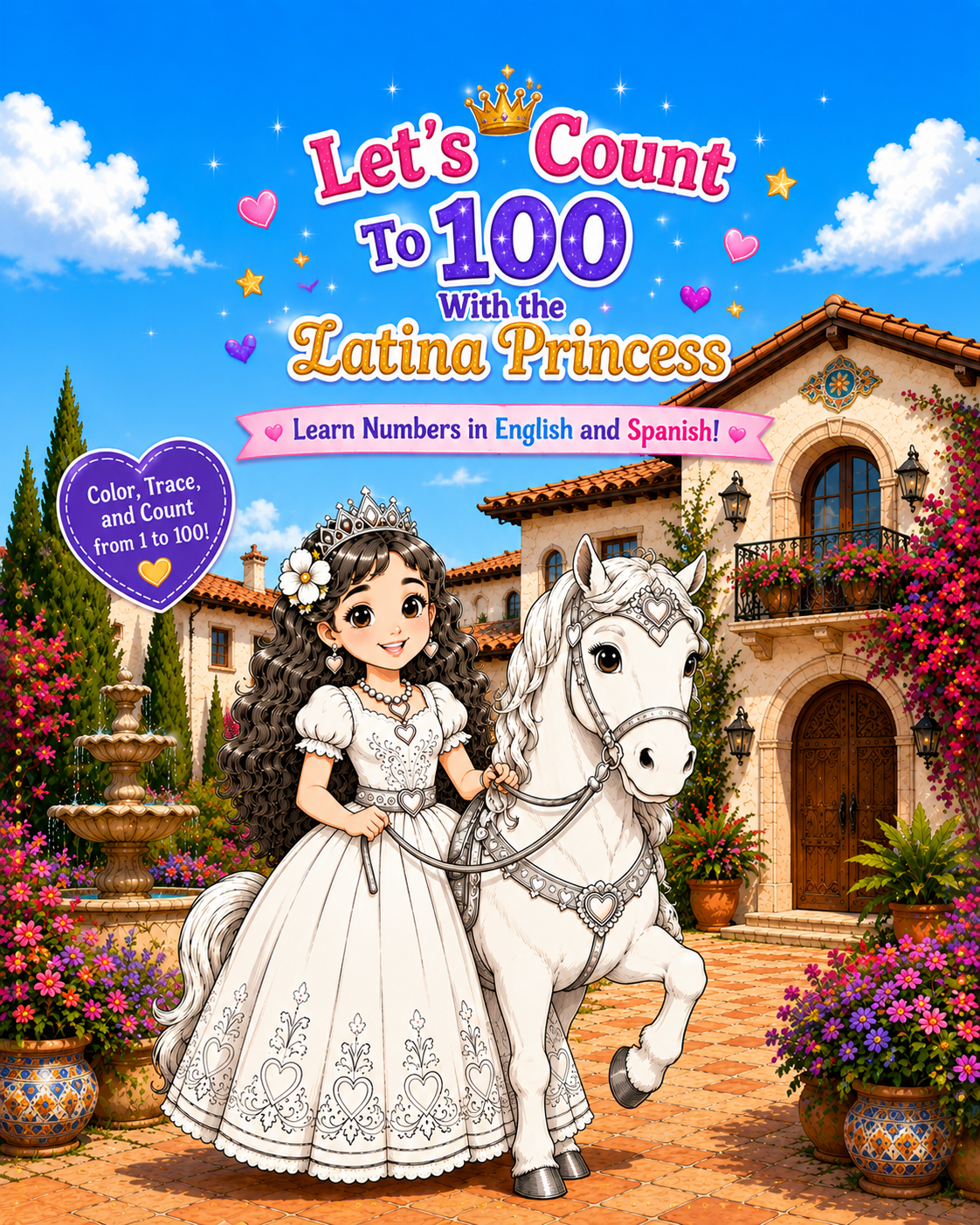 Let’s Count to 100 with the Latina Princess: A Counting, Tracing & Coloring Book