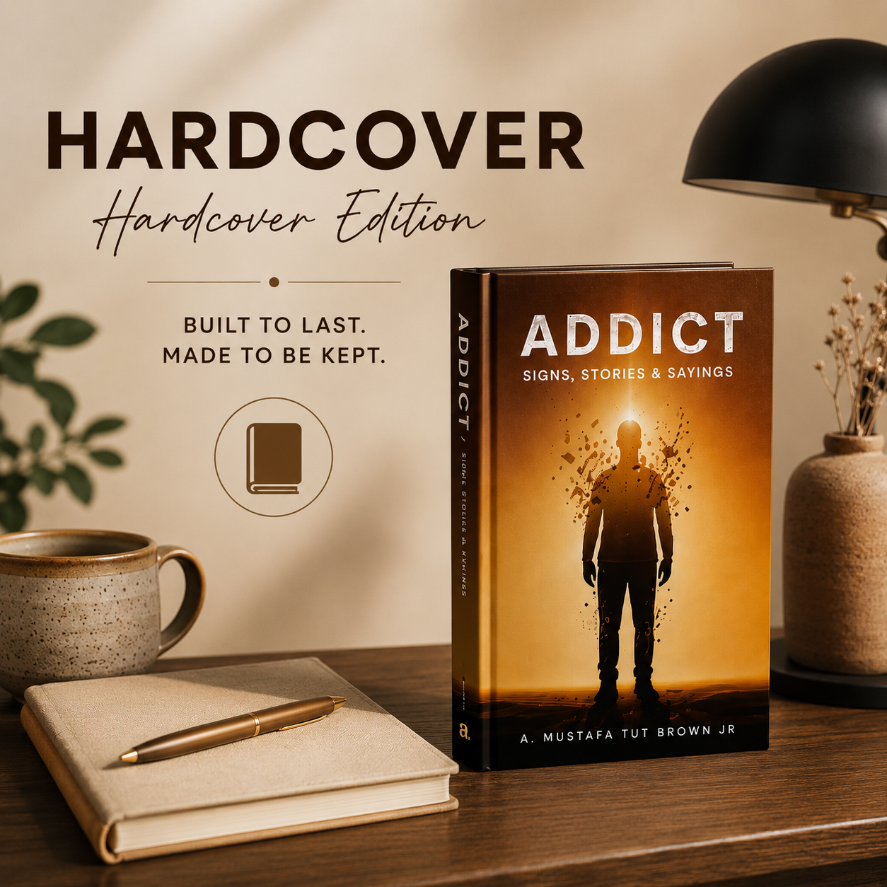 Hardcover edition of ADDICT: Signs, Stories & Sayings by A. Mustafa Tut Brown Jr.