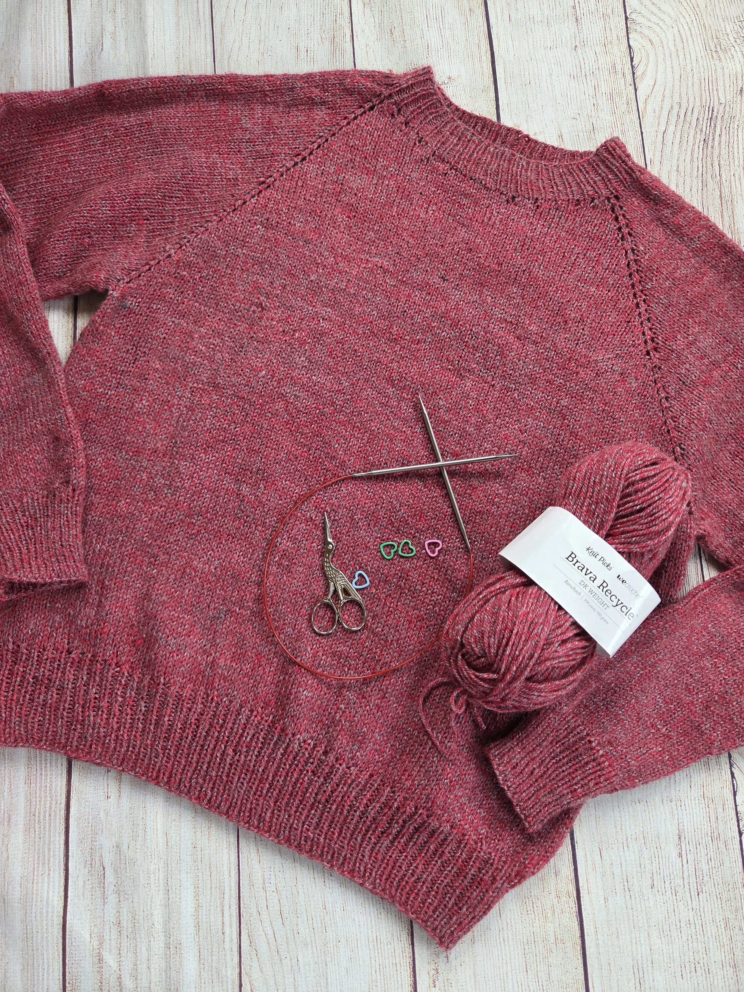 Red knitted sweater