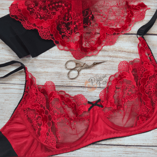 Red black beauty bra