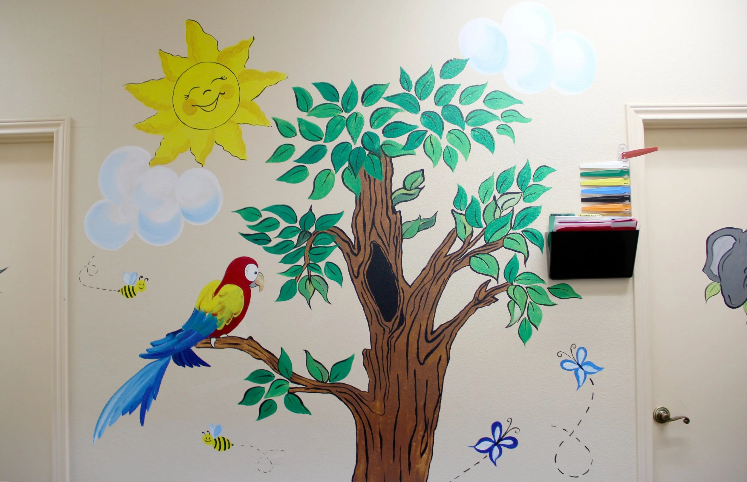 Artwork on the walls at Carrollton Pediatrics