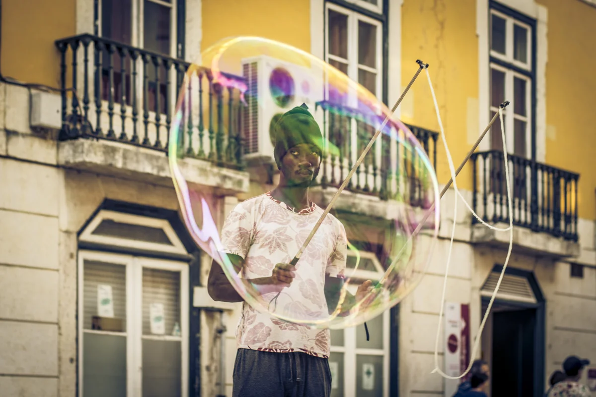 The Bubbleman of Lisbon.