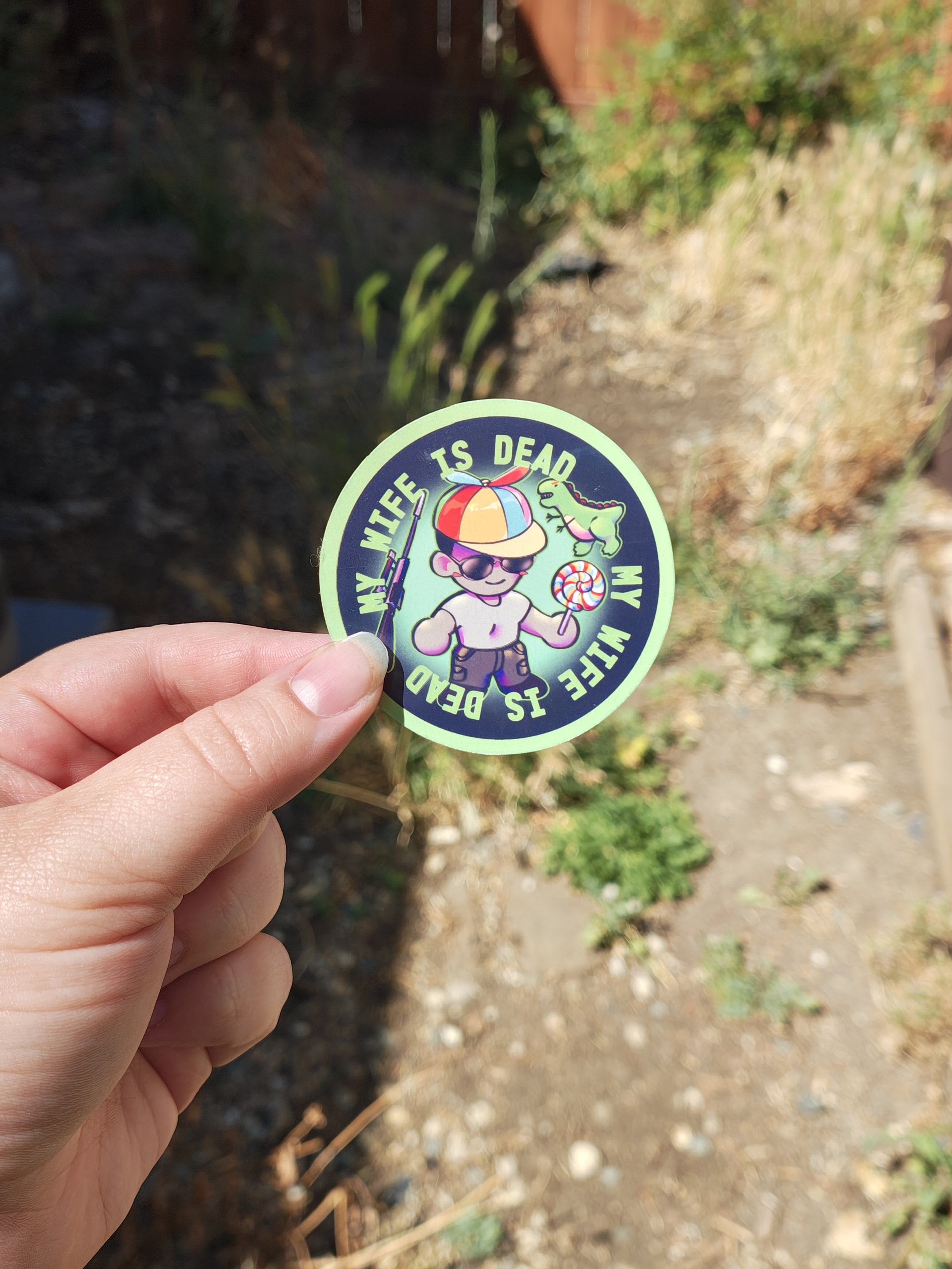 MY WIFE IS DEAD Vinyl Sticker