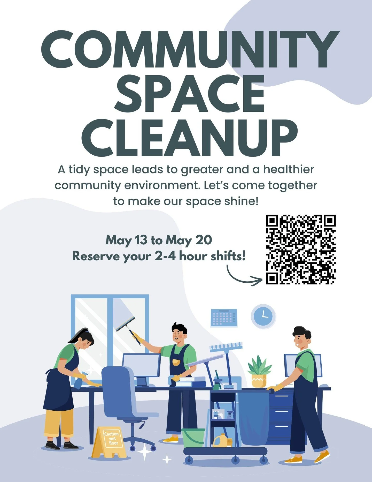 Volunteer with us at our Portland office to clean up our community space! Follow the QR code to sign up for your spot!