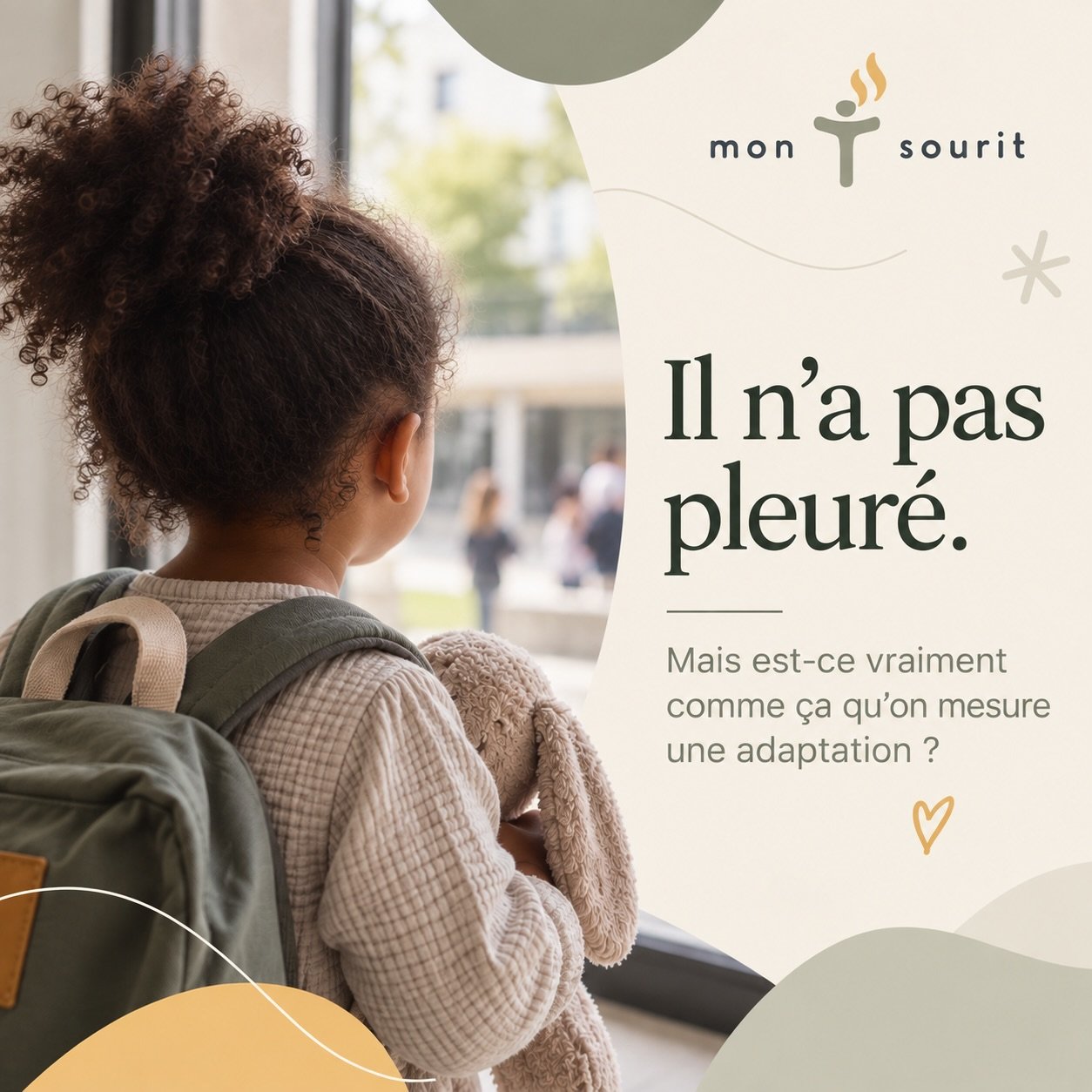 &laquo; Il n&rsquo;a pas pleur&eacute;. &raquo;

Cette phrase, je l&rsquo;ai entendue des centaines de fois.

&Agrave; la cr&egrave;che. &Agrave; l&rsquo;&eacute;cole. Apr&egrave;s une premi&egrave;re s&eacute;paration.

Et je comprends le soulagemen