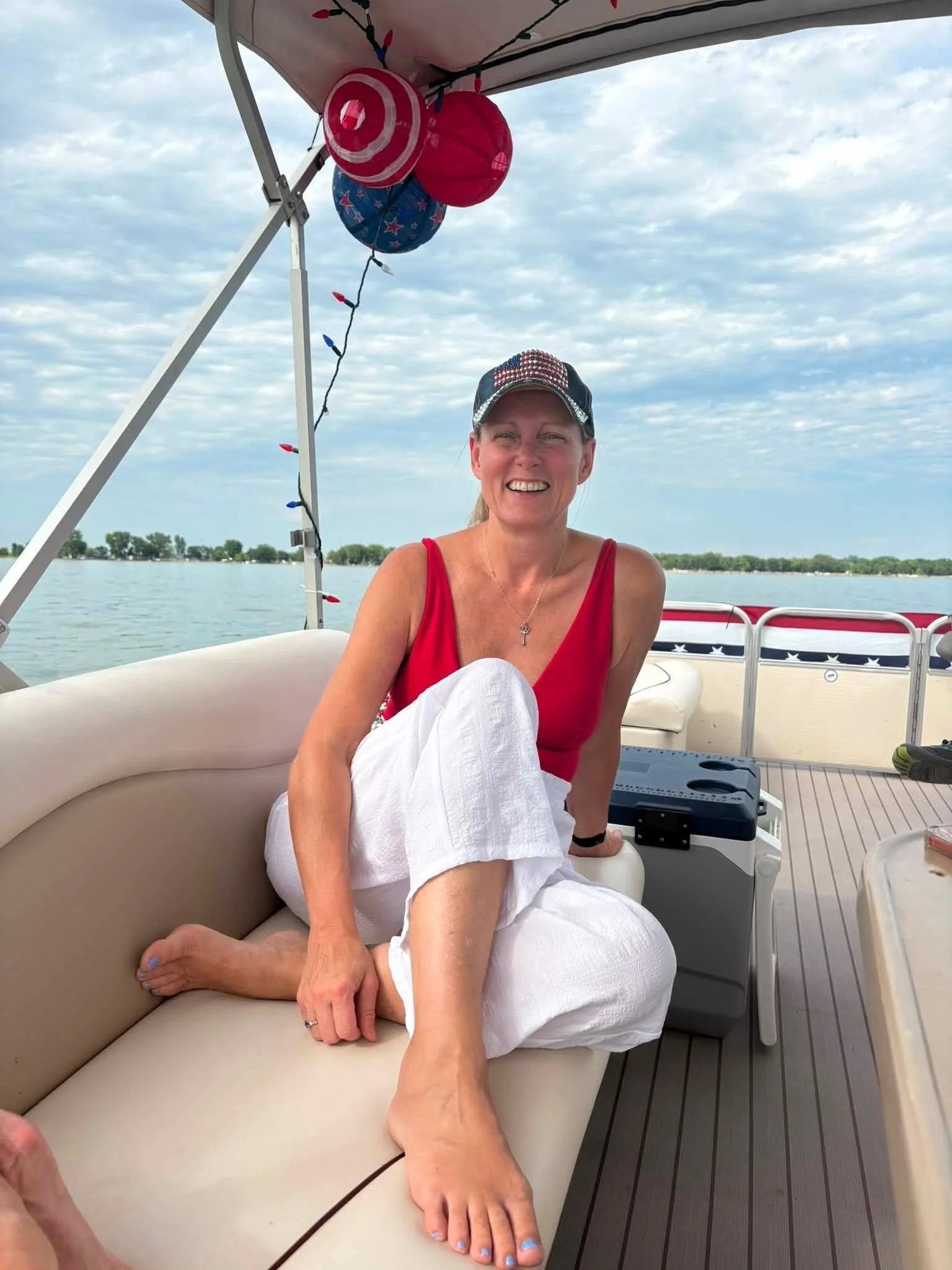 Paula Humbard enjoying time on the water in Minnesota