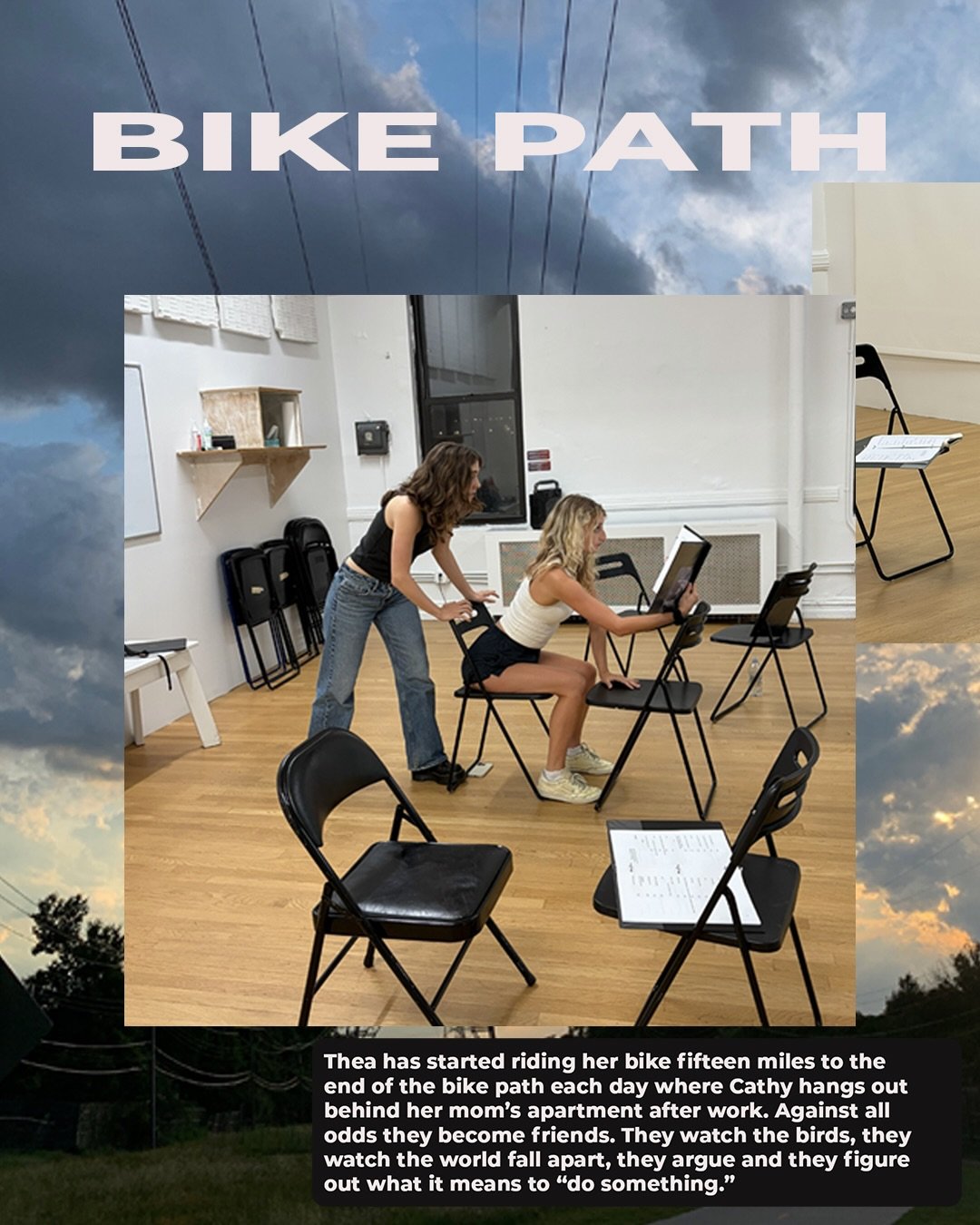 Here&rsquo;s a peak into rehearsals for Bike Path, a free reading of a new play by Adaline Gomez premiering this Thursday September 10th at 7PM!

Get your tickets today at the link in bio!