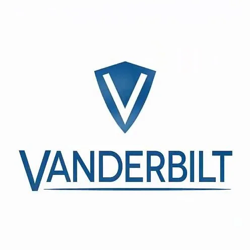 Vanderbilt logo med en skjoldformet symbol over navnet 'Vanderbilt'