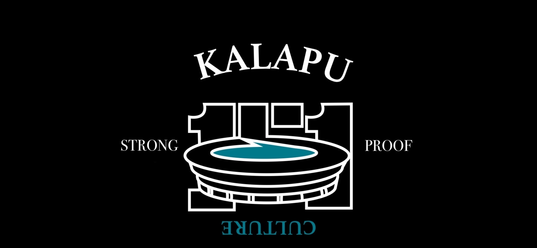Logo for Kalapu featuring a stylized cooking pot with water, with the words 'Strong' and 'Proof' on either side and 'Culture' at the bottom