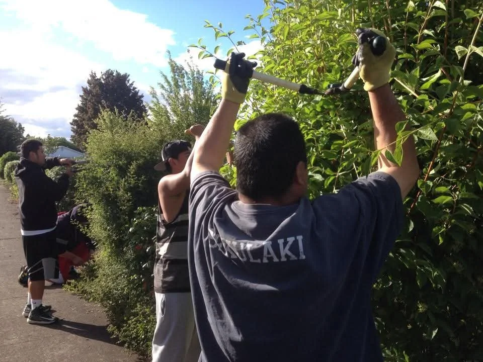 Cleanup at Santana Village Park, May 2014.