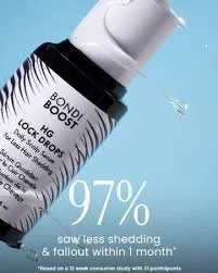 A bottle of skincare product called 'BOO with Hydra Boost' against a light blue background