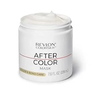 Revlon ColorSilk After Color Mask jar with white lid and label, 7.6 fl oz