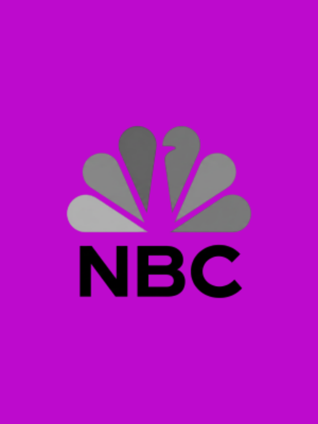 NBC logo with a purple background and the black text 'NBC' beneath a stylized peacock symbol