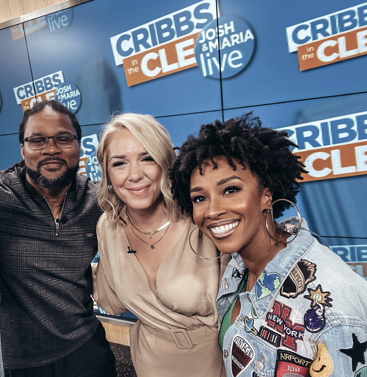Jess Patz appearing on Cribbs in Cle show with Josh Cribbs