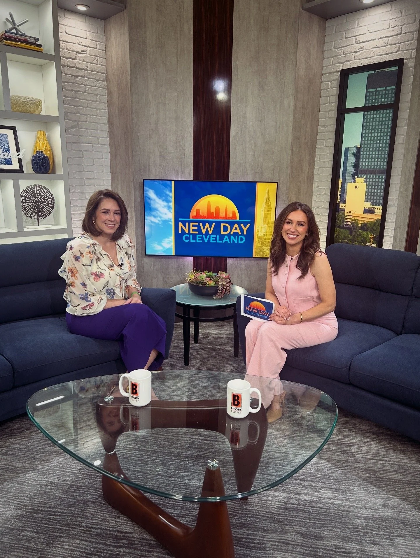 Jess Patz during a television interview on New Day Cleveland