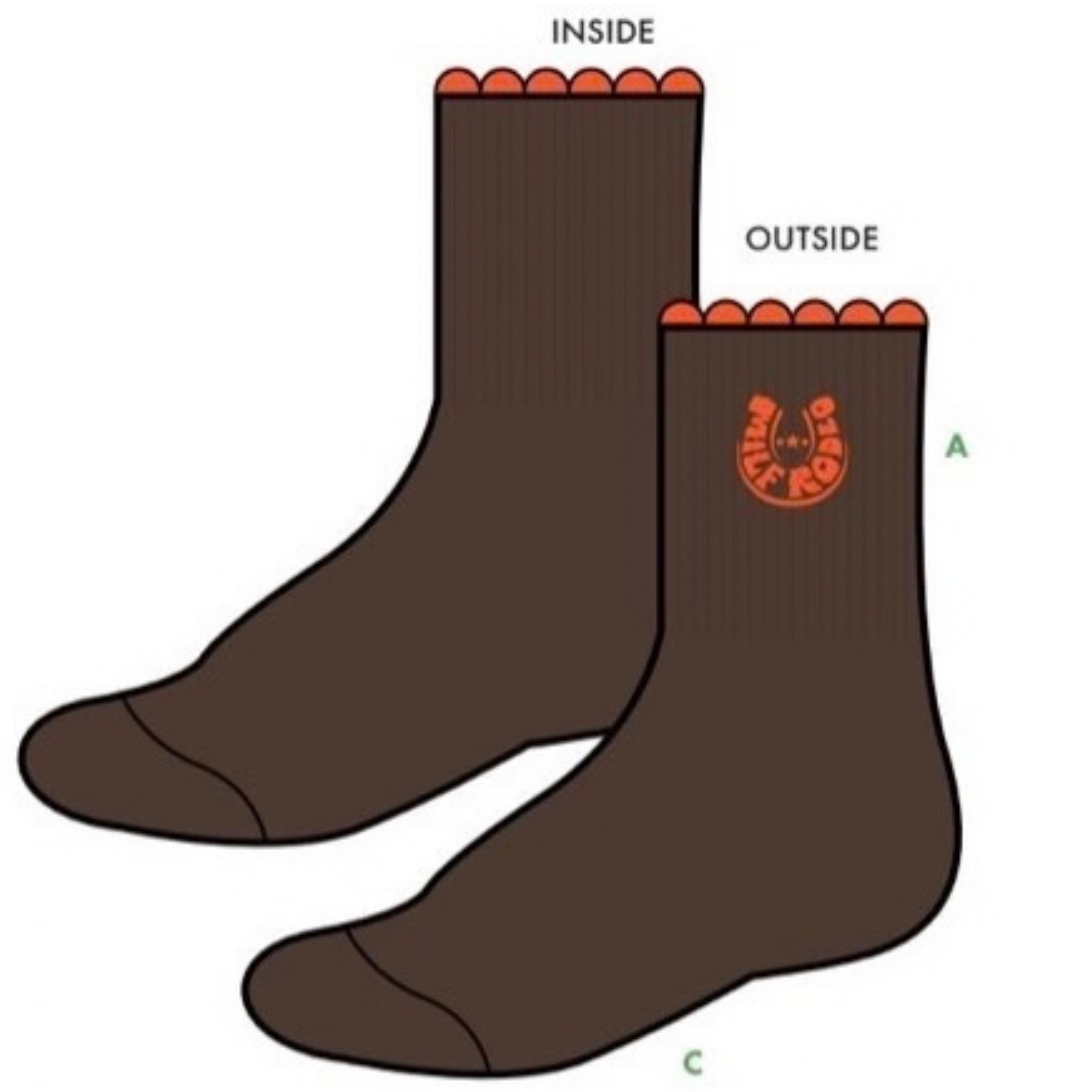 THE RODEO CREW — Crew Socks in Espresso