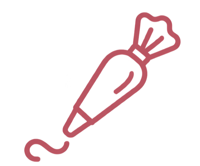 Neon light outline of a carrot with a small hook at the bottom.