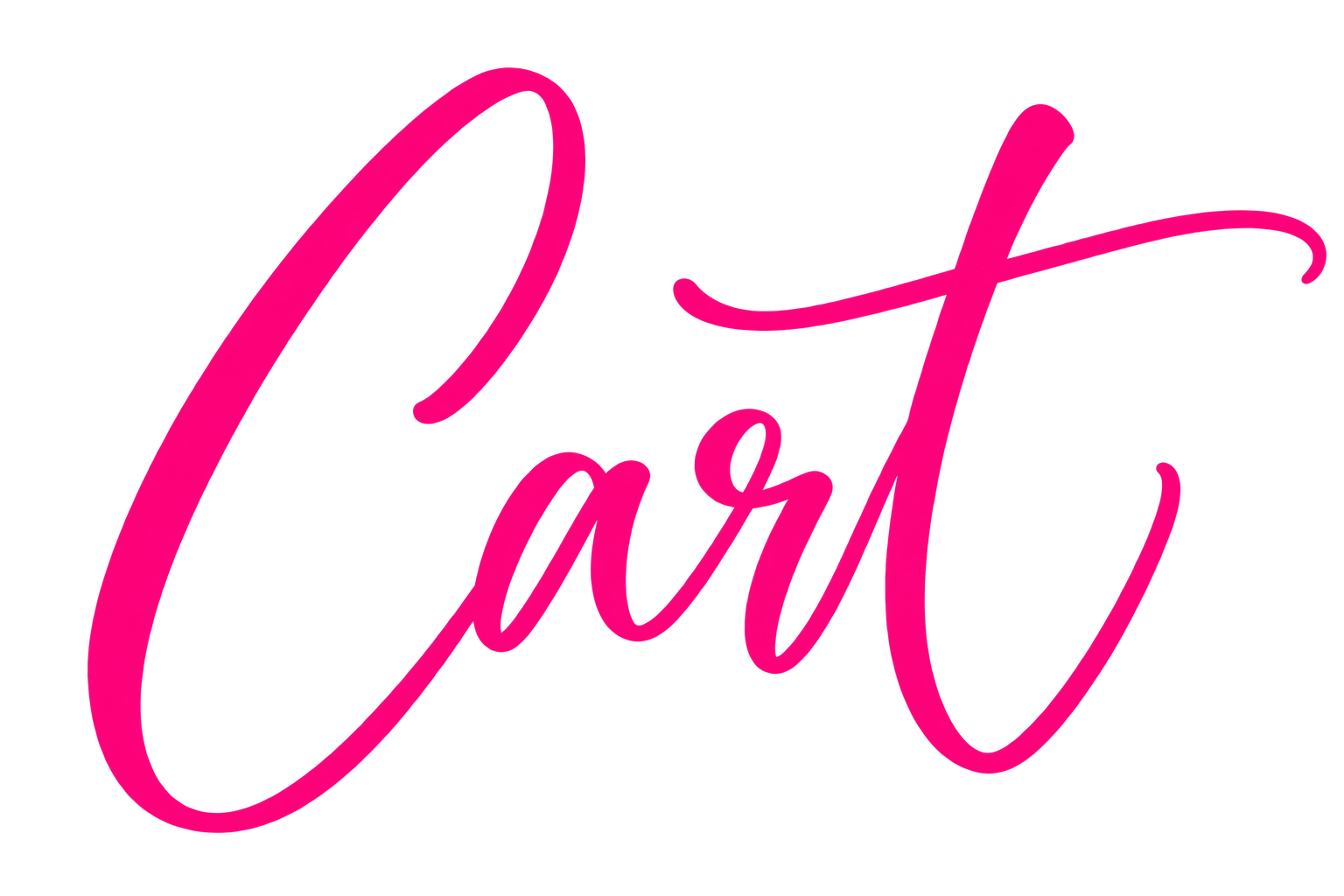 Pink neon sign spelling out "Cart" in cursive script.