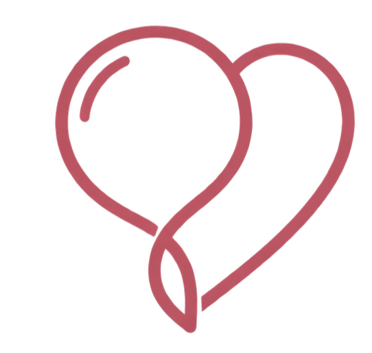 Two intertwined heart-shaped neon lights in red.
