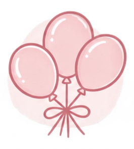 A bunch of pink balloons tied with a pink ribbon
