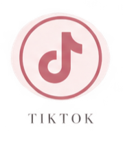 TikTok logo in pink and white with the word TikTok below