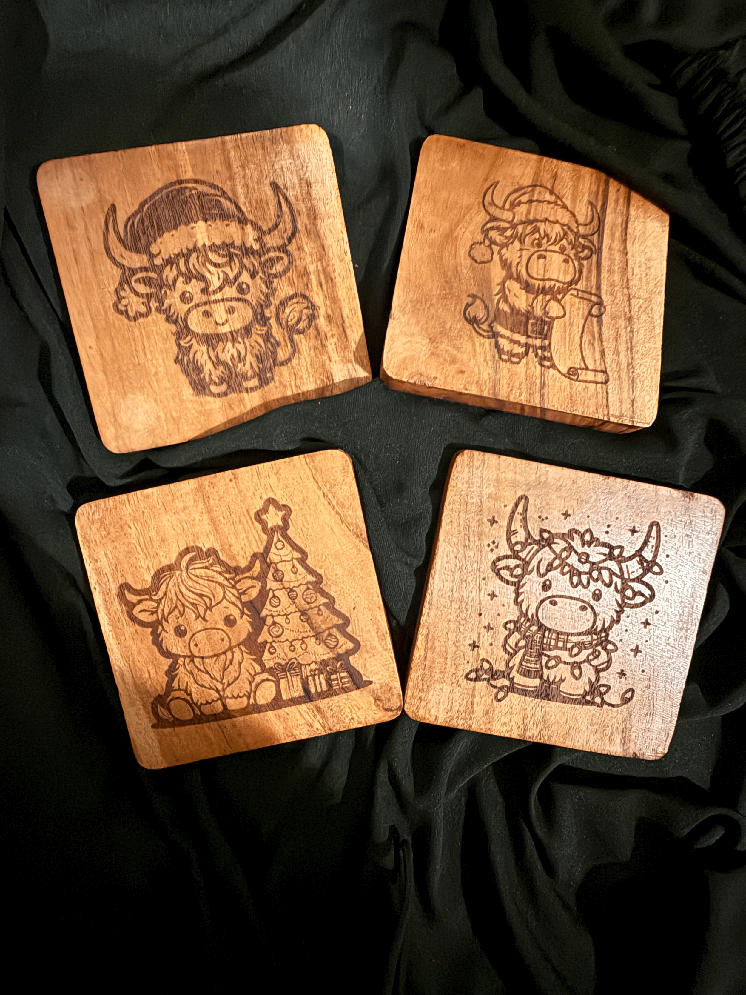 Christmas highland  coasters