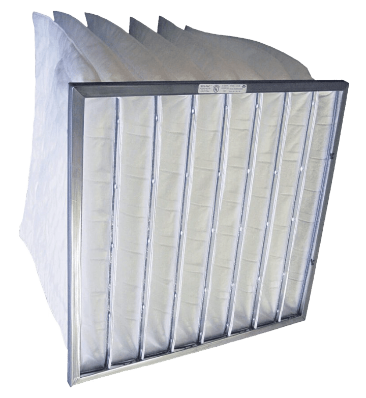 A large rectangular HEPA air filter with a metal frame and pleated filter material.