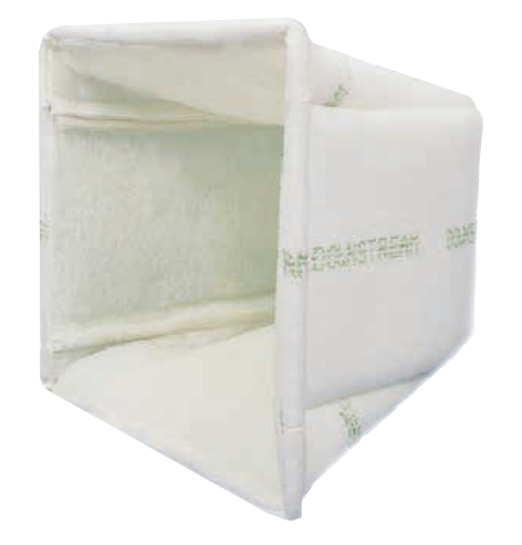 An empty disposable diaper's interior structure showing absorbent layers and leak guards.