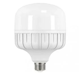 Close-up of a white LED light bulb with a screw base