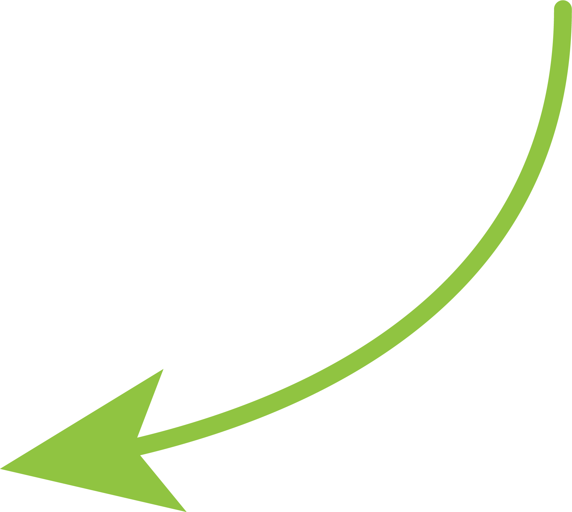A green health-related check mark on a black background with a curved green line in the lower right corner.