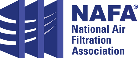 NAFA logo with text 'National Air Filtration Association' and blue and black abstract design.