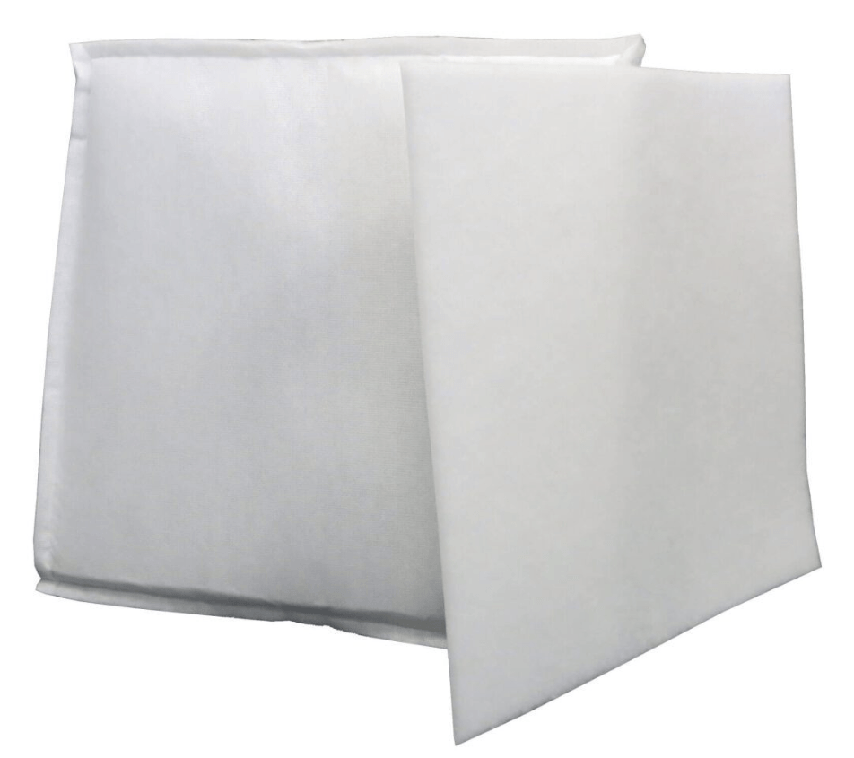Stacked white foam bed padding with a separate piece standing upright.