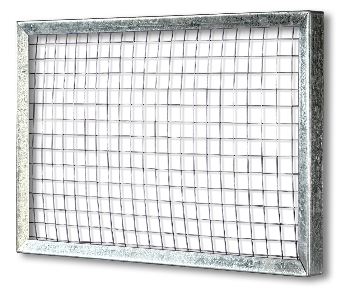A galvanized steel TrueSeal frame with no media.