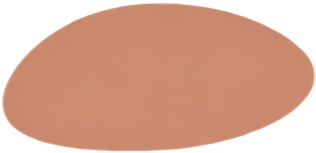 Abstract peach-colored oval shape on a black background