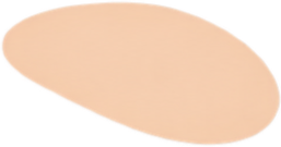 Pale peach oval shape on a white background