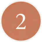 Brown circular button with the white number 2
