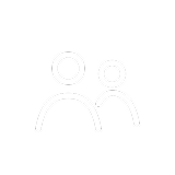 Icon of two people side by side, represented with simple white outlines on a black background.
