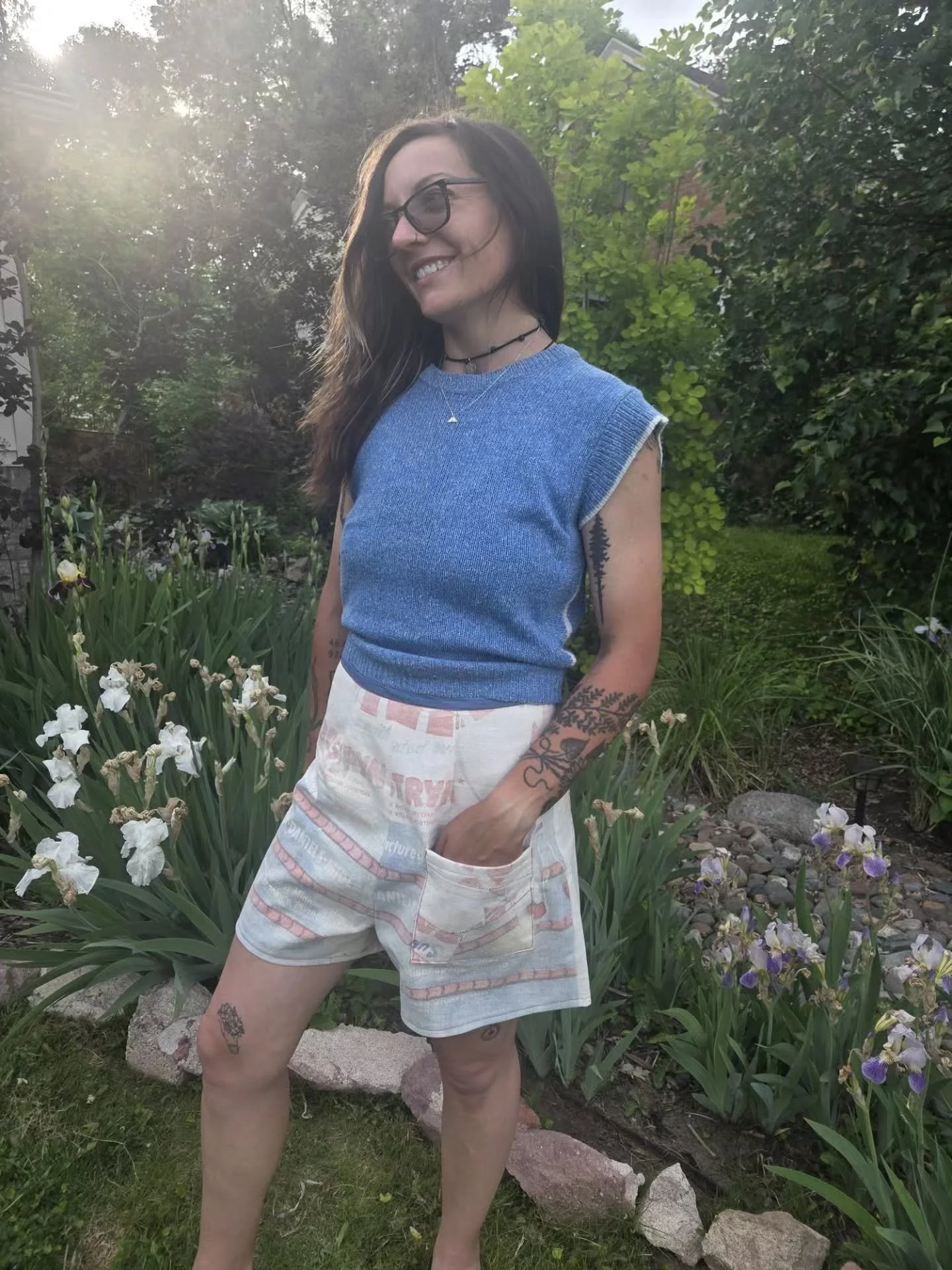 Forgot about these upcycled short from earlier this summer. These are made from an antique grain feed bag.

#upcyledfashion #refashionedclothing #slowfashion