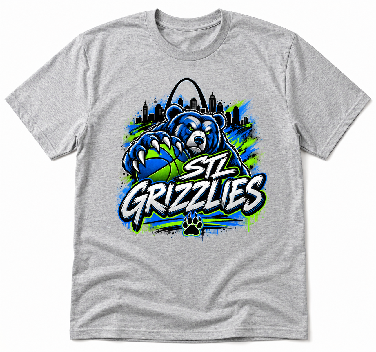 STL Grizzlies Skyline Claw Tee