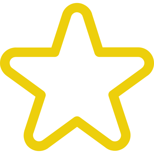 A yellow outline of a star with a hollow center.