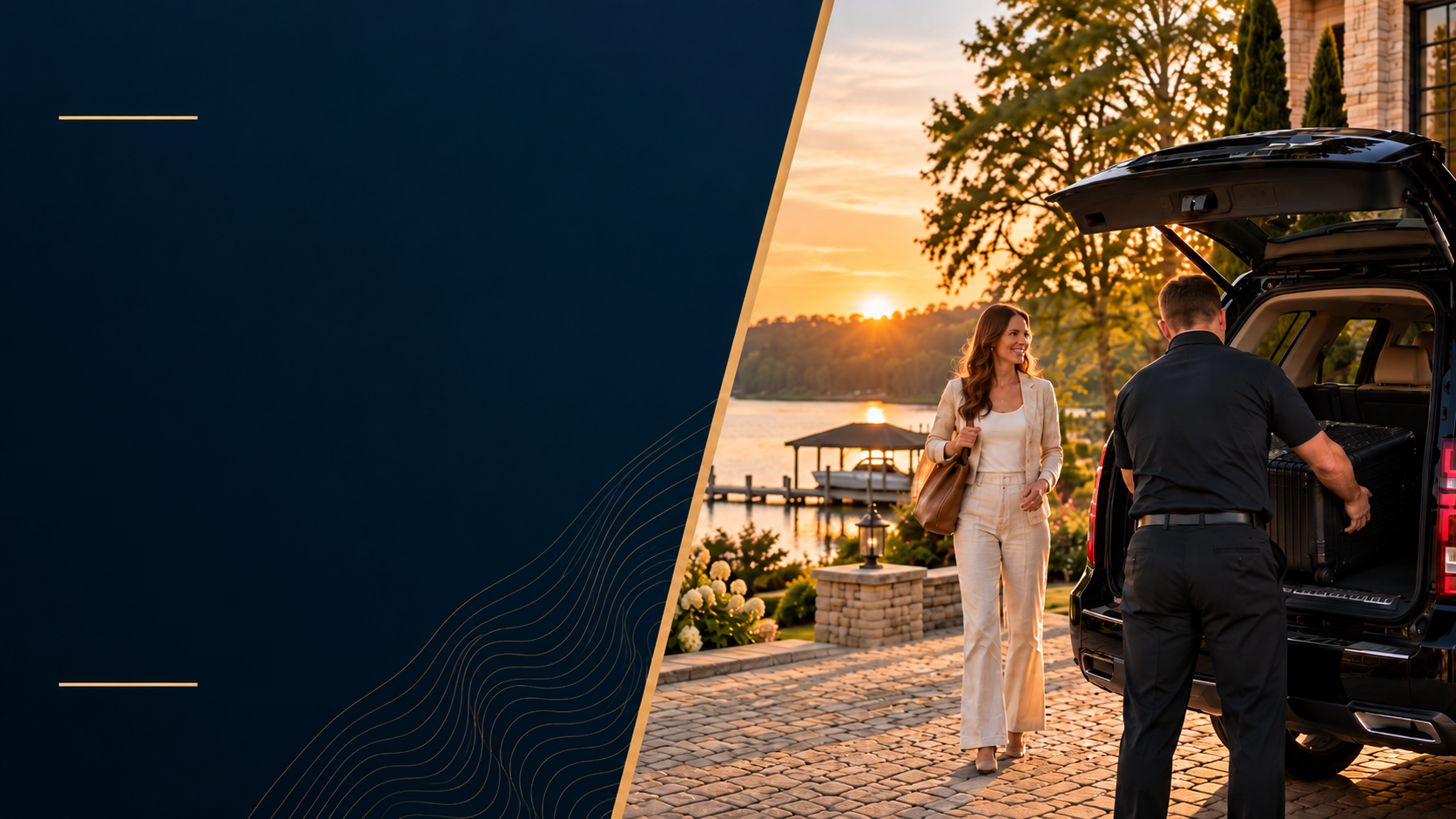 Private airport transportation between Lake Oconee and ATL with black SUV and luggage assistance