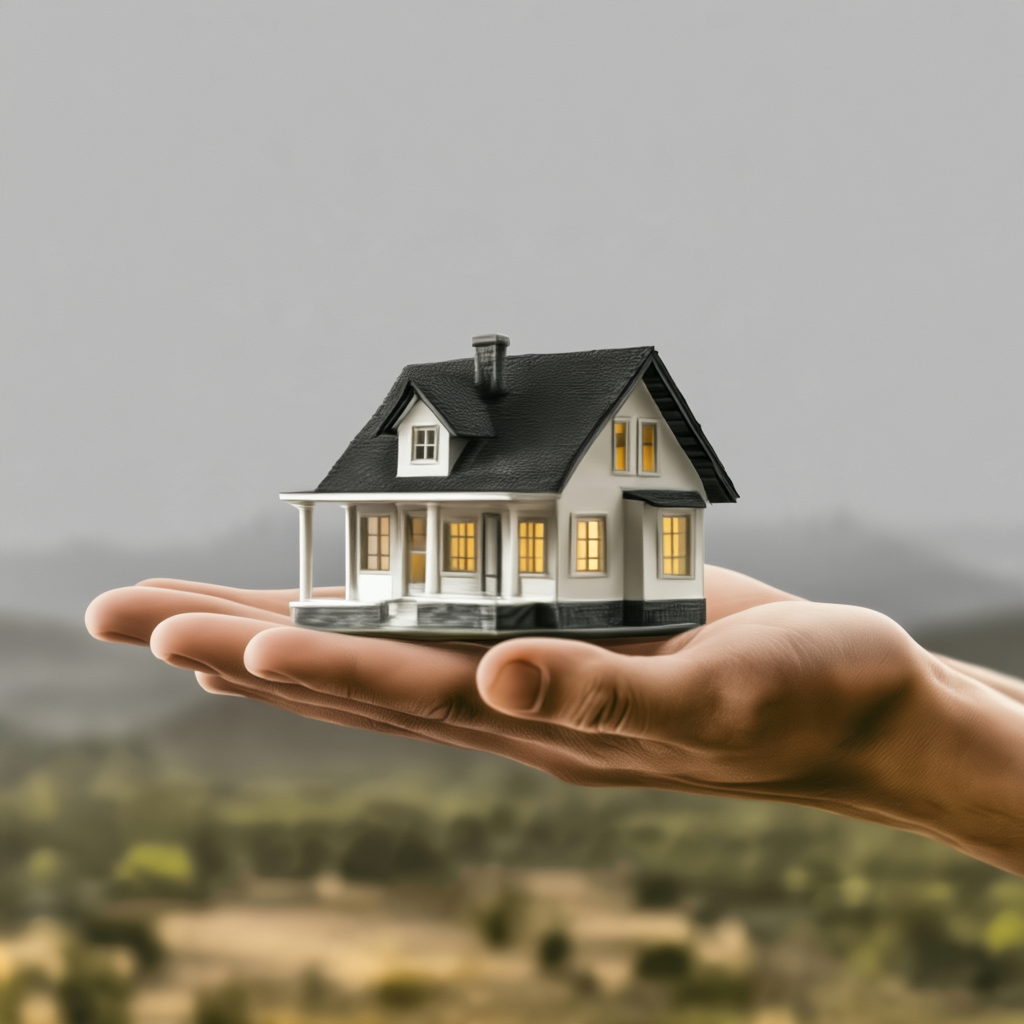 Hand holding a small house, symbolizing the Dream Space Process
