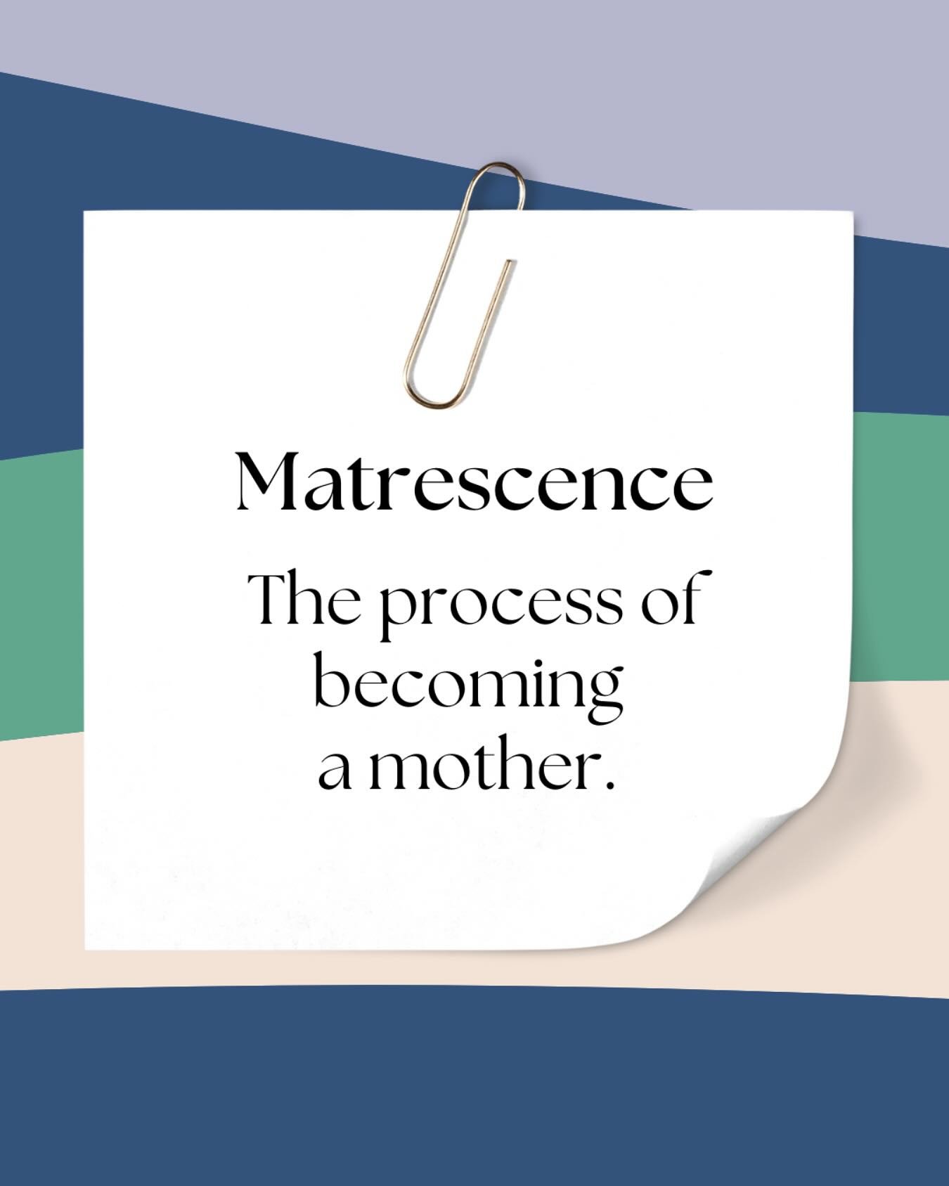 Let&rsquo;s talk about matrescence: the profound transformation of becoming a mother. The term was first coined by anthropologist Dana Raphael and popularized by perinatal psychiatrist Alexandra Sacks @alexandrasacksmd 

👩&zwj;👧 This period is like