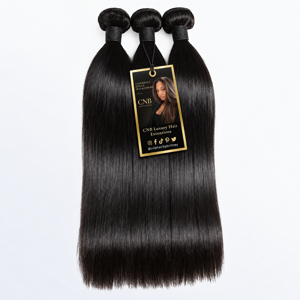 100%  Virgin Brazilian Straight - weft hair bundles of 3