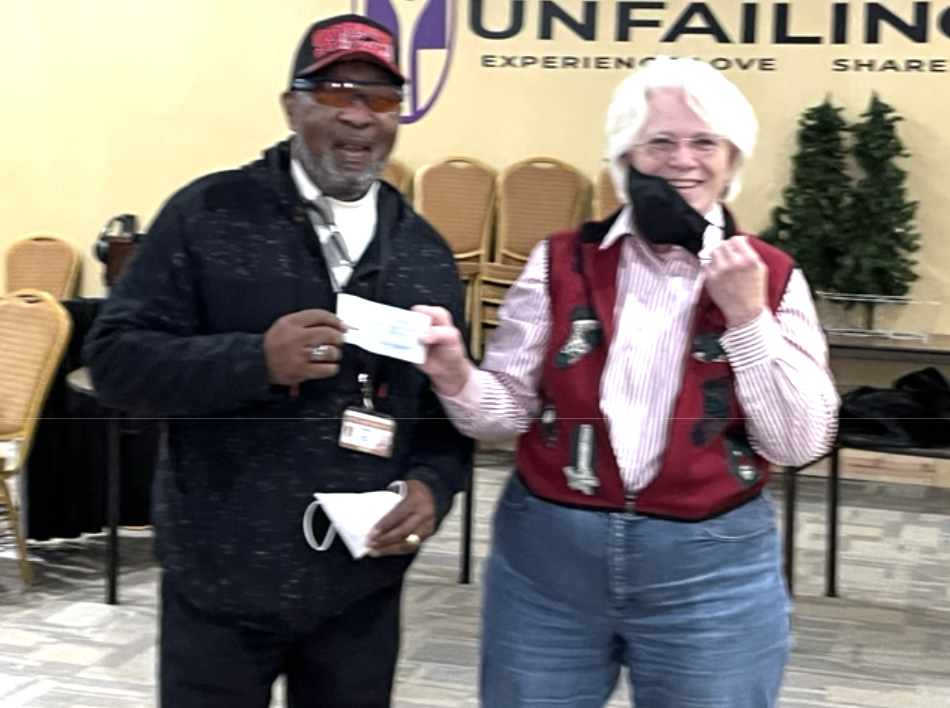 Donation to Unfailing Love Christian church for their holiday support of 150 families