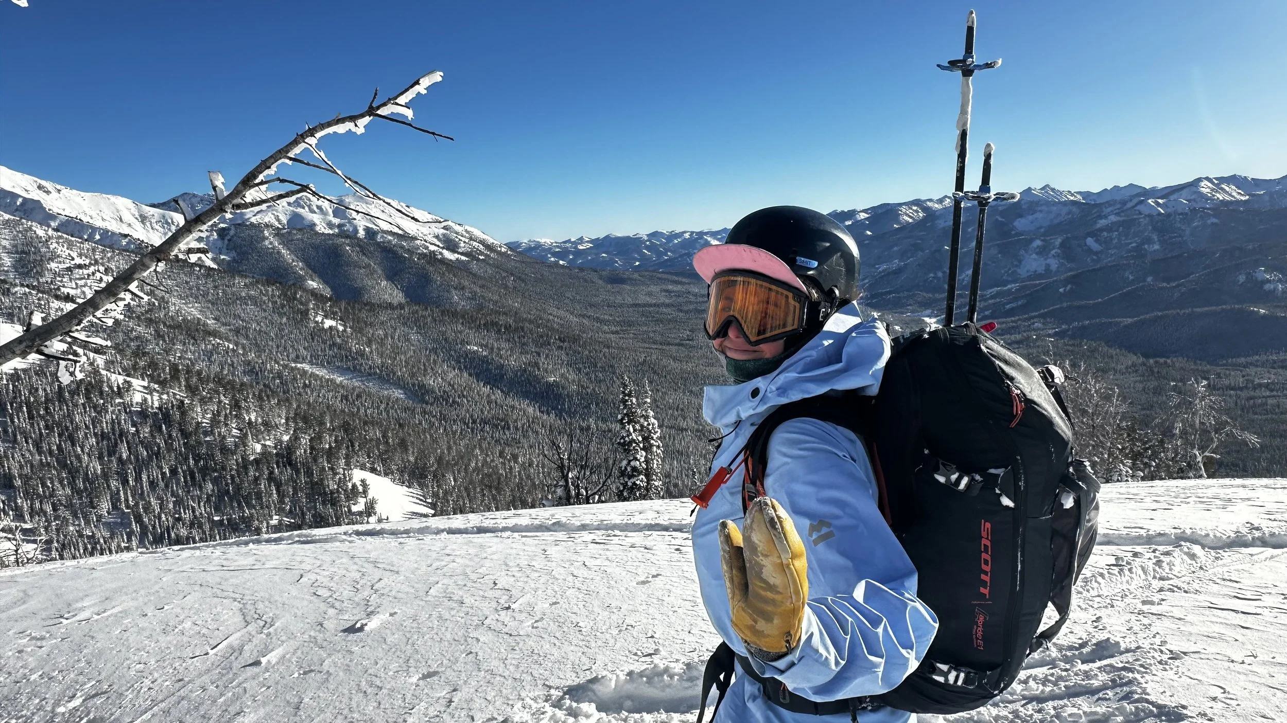 Lead Guide Sammy, excited to go downhill! 