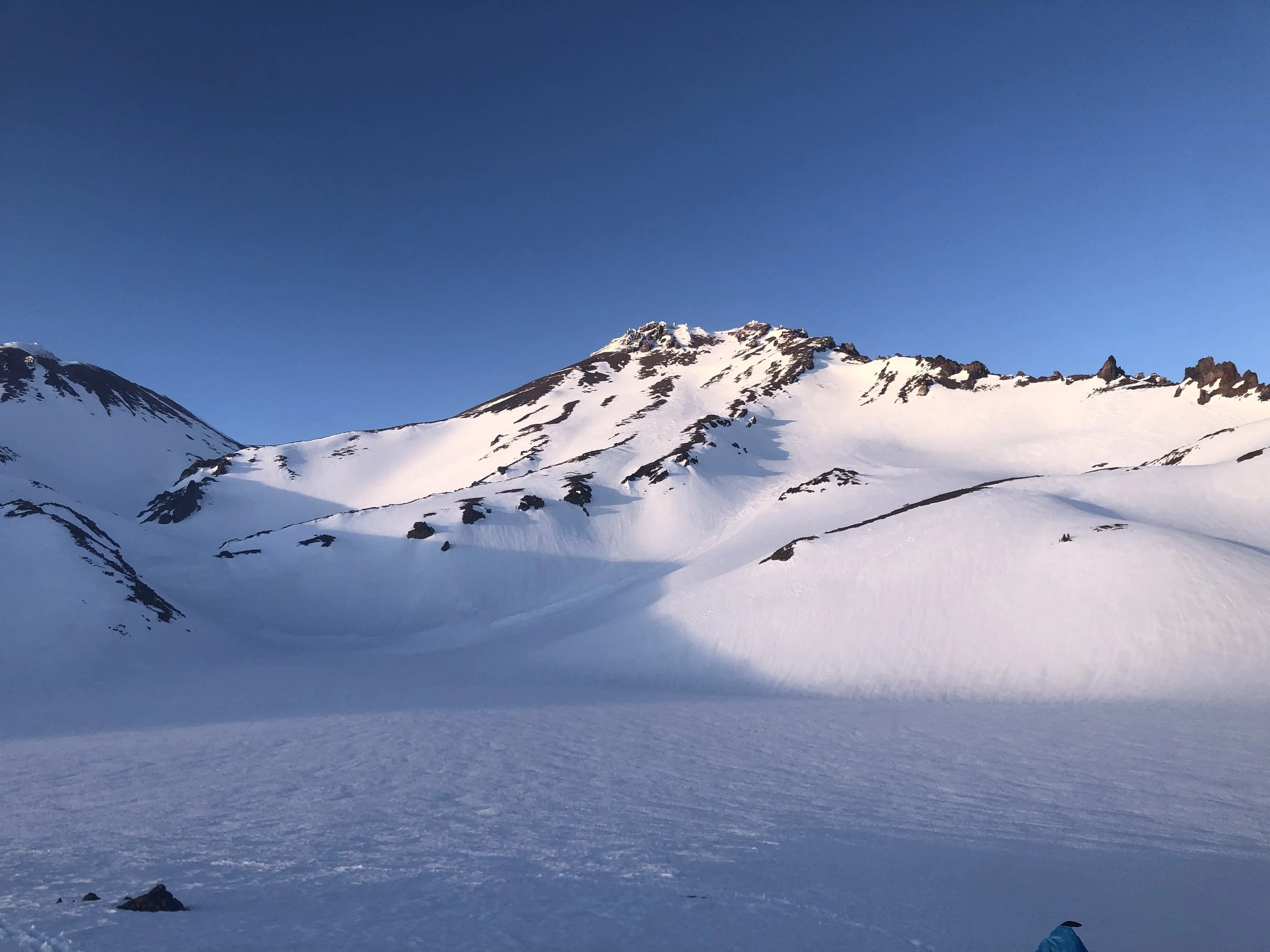Sunset on the West Face of Mt. Shasta, May 2023. 