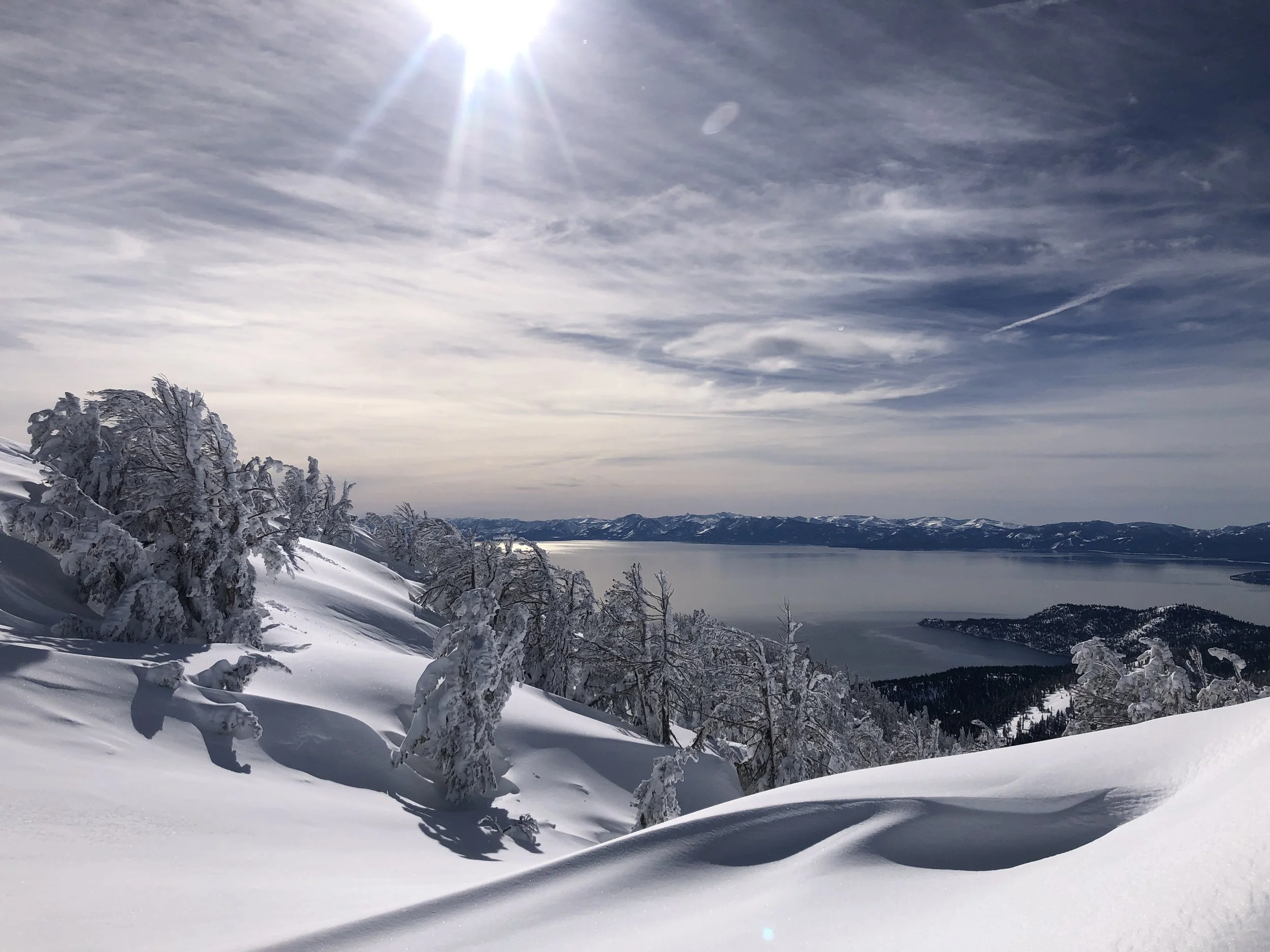 Views of Lake Tahoe from the North Shore, March 2022.