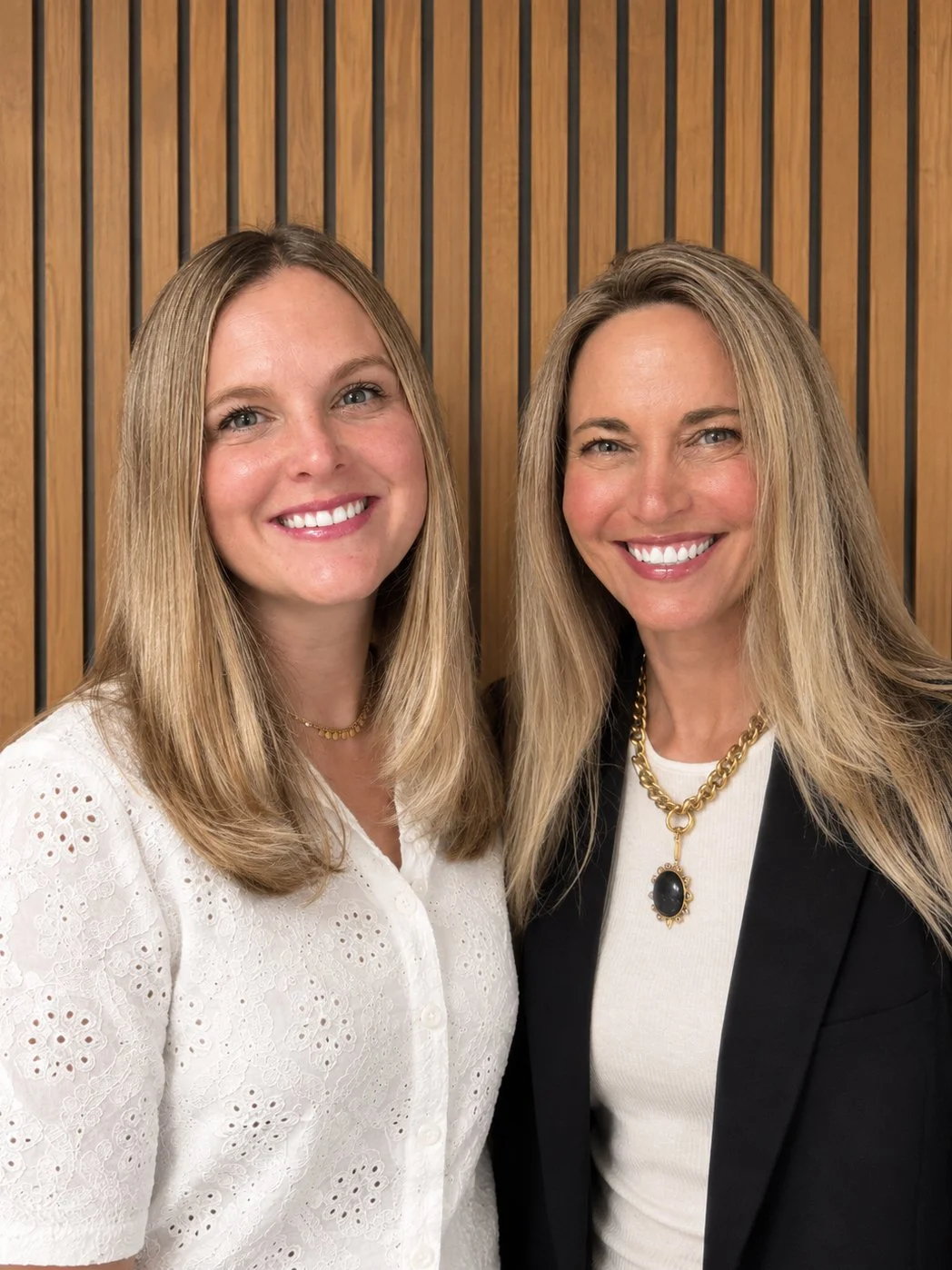 Kate and Traci, founders of Aster & Aire, an approachable interior design studio offering affordable interior design packages and personalized interior styling throughout Marin County, California.